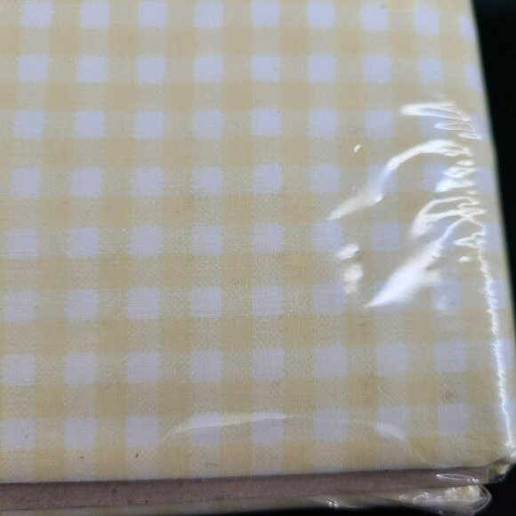 Westpoint Stevens Twin Flat Sheet Yellow Gingham Blend Cottagecore‎ Vtg New READ - Picture 10 of 10